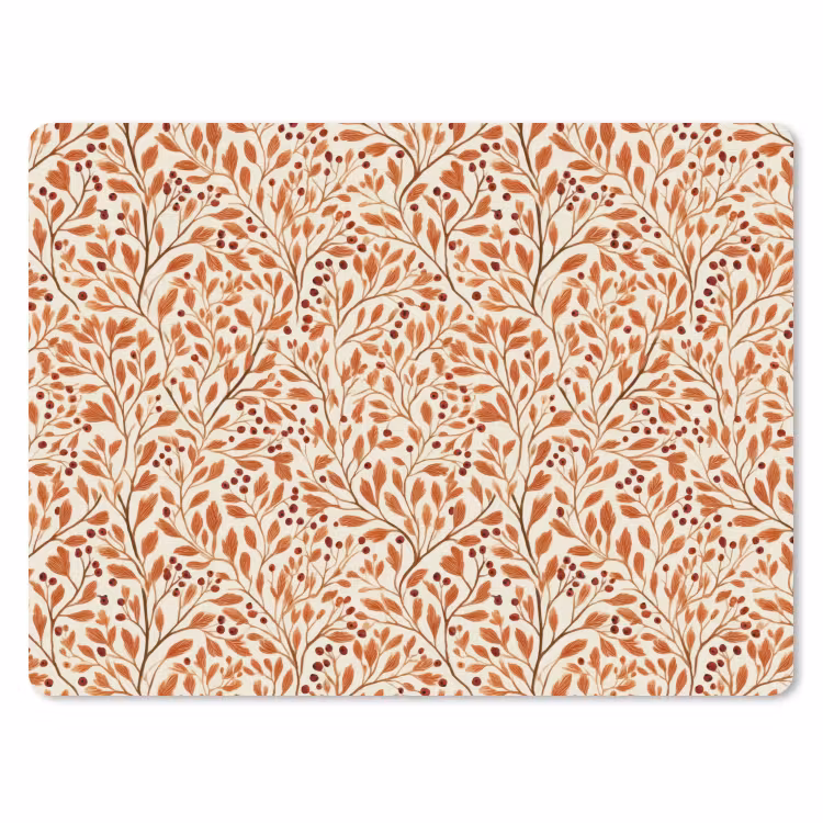 Bladeren - Botanisch  - Terracotta muismat rubber klein 262 -3d