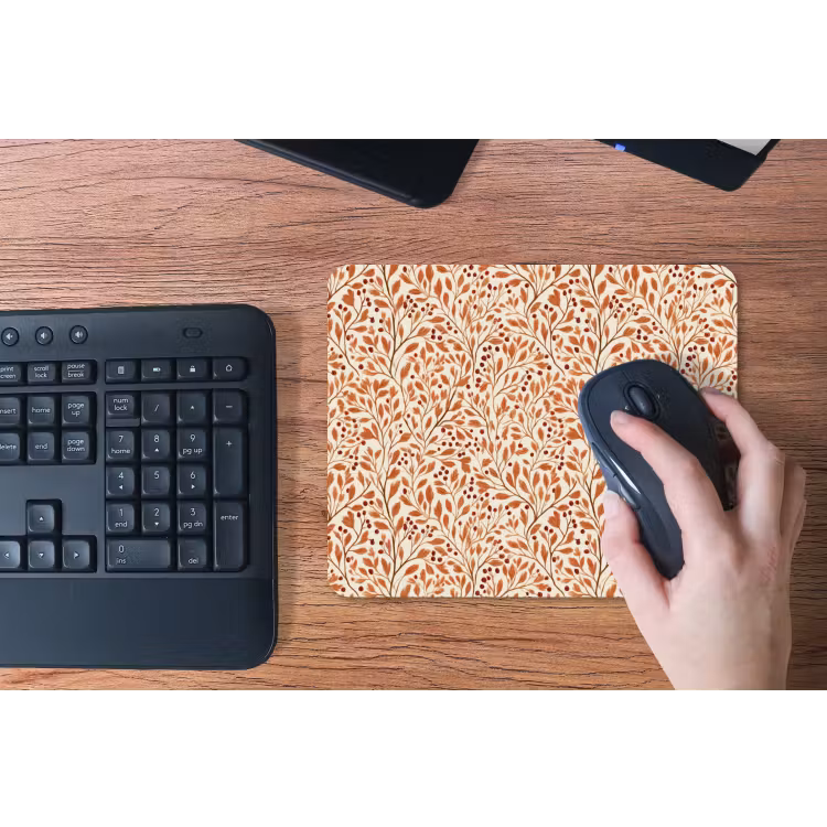 Bladeren - Botanisch  - Terracotta muismat rubber klein 262 -toetsenbord