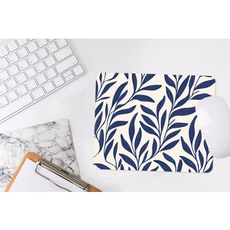 Bladeren - Klimop - Donkerblauw muismat rubber klein -witbureau
