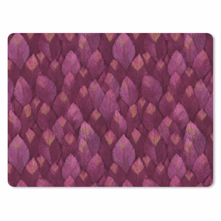 Bladeren - Patroon - Burgundy muismat rubber klein 262 -3d