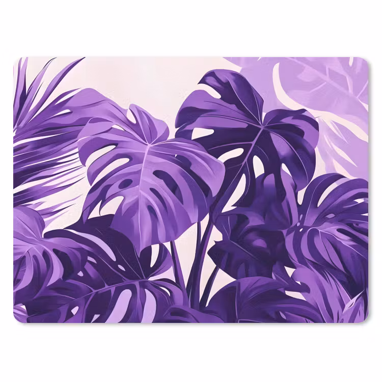 Bladeren - Paars - Tropisch - Abstract muismat rubber klein -3d