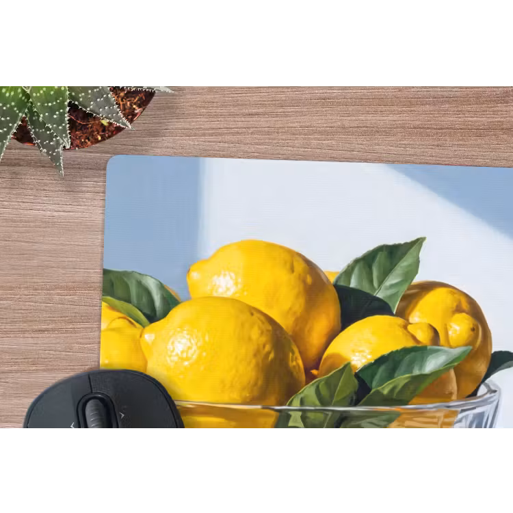 Mouse Pad - Lemons - Fruit - Yellow - Citroenen - Fruit - Geel muismat rubber klein