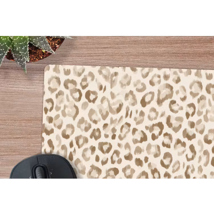 Luipaard - Klassiek - Beige muismat rubber klein 262 -closeup