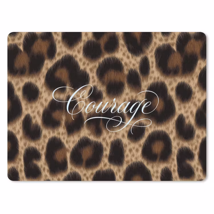 Luipaardprint - Bruin - Courage - Sierlijk muismat rubber klein -3d