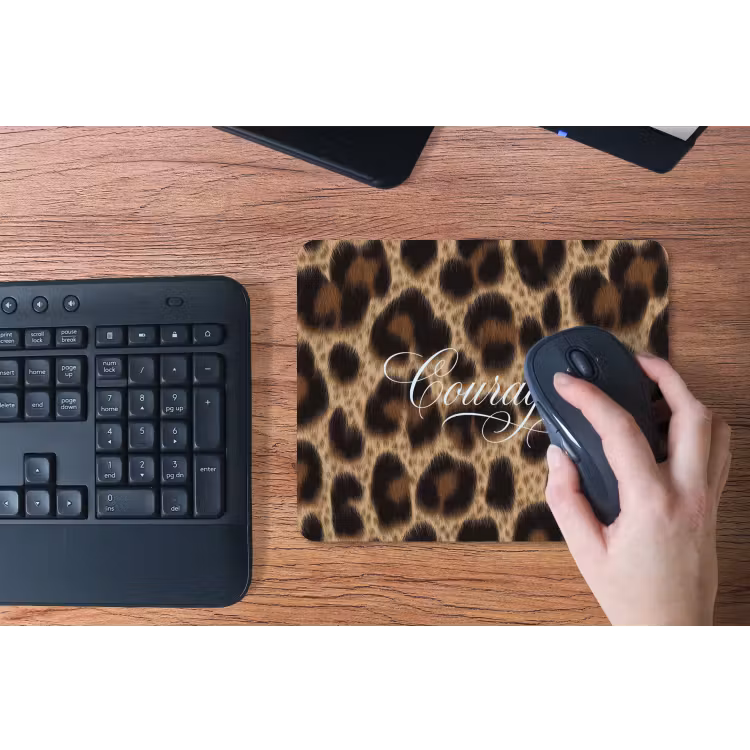 Luipaardprint - Bruin - Courage - Sierlijk muismat rubber klein -toetsenbord