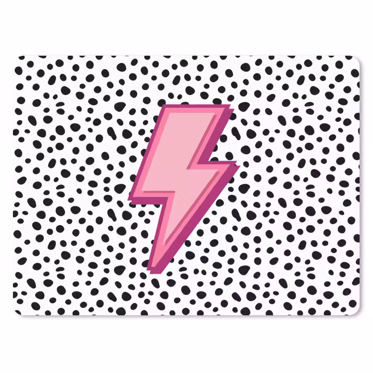 Bliksem - Roze - Stippen muismat rubber klein -3d