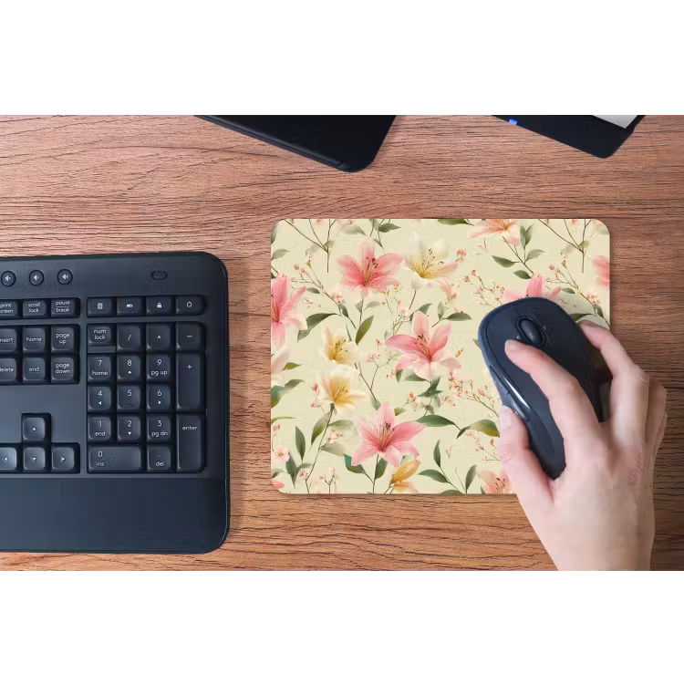 Lelies - Sereen - Kleurrijk muismat rubber klein 262 -toetsenbord