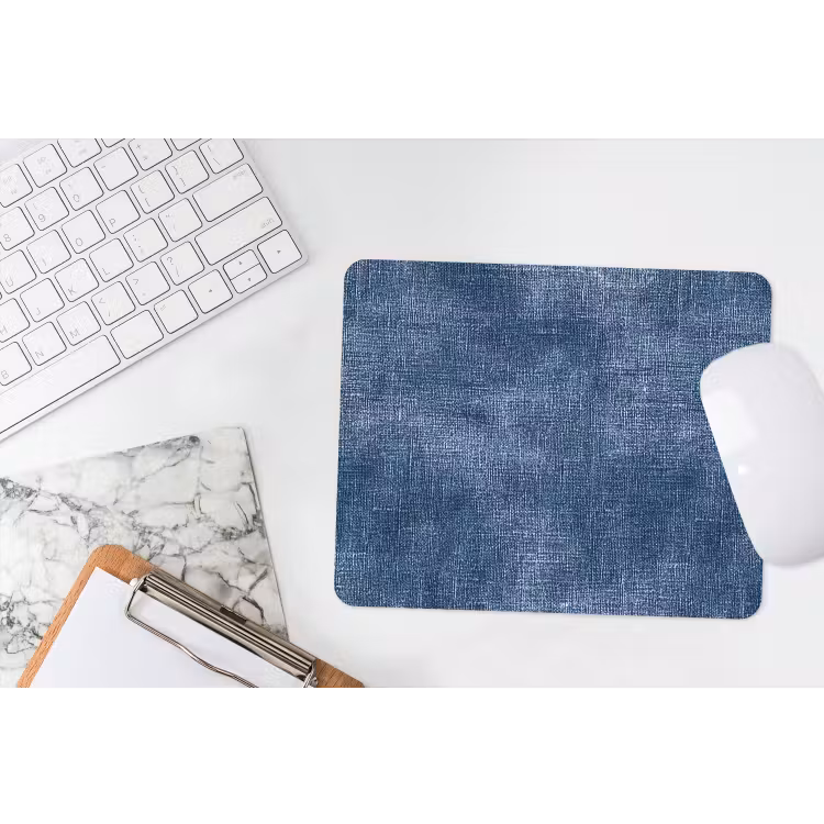 Linnen - Textuur - Patroon - Denim - Rustiek muismat rubber klein 262 -witbureau