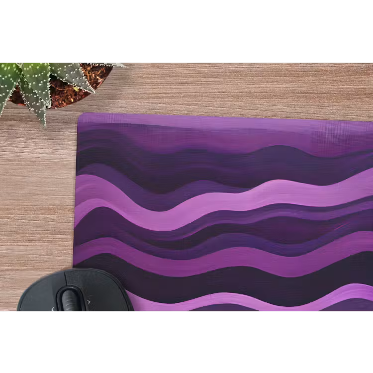 Lijnen - Golven - Paars - Abstract muismat rubber klein -closeup