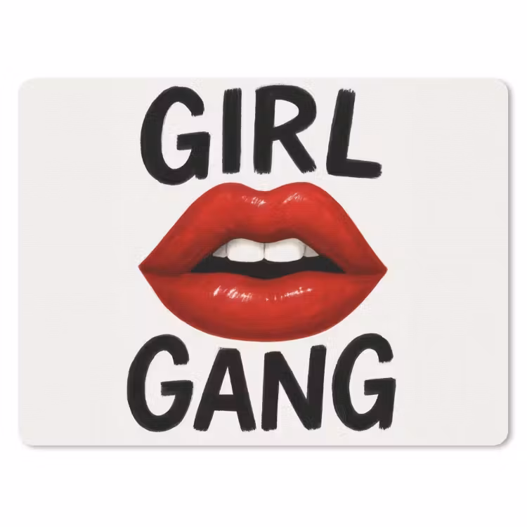 Lip - Girl - Rood - Letters muismat rubber klein -3d