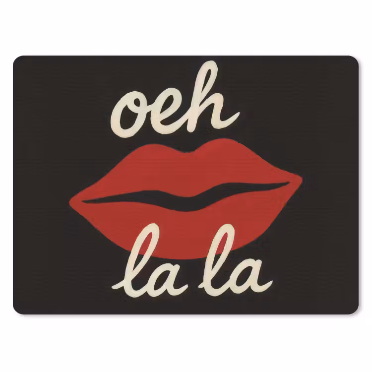 Lip - Rood - Quote muismat rubber klein -3d