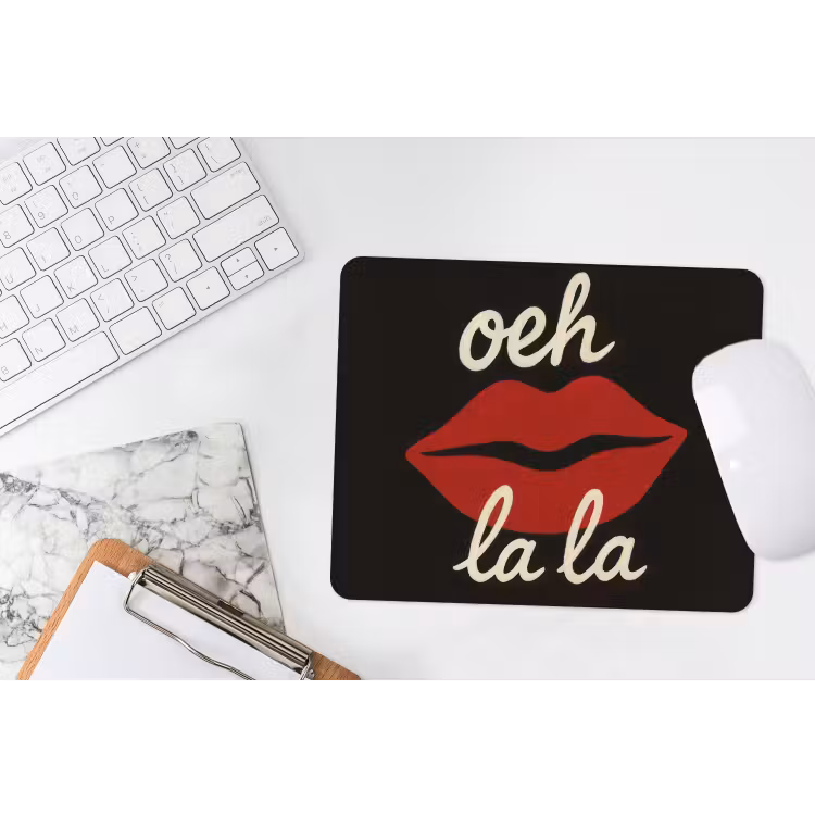 Lip - Rood - Quote muismat rubber klein -witbureau
