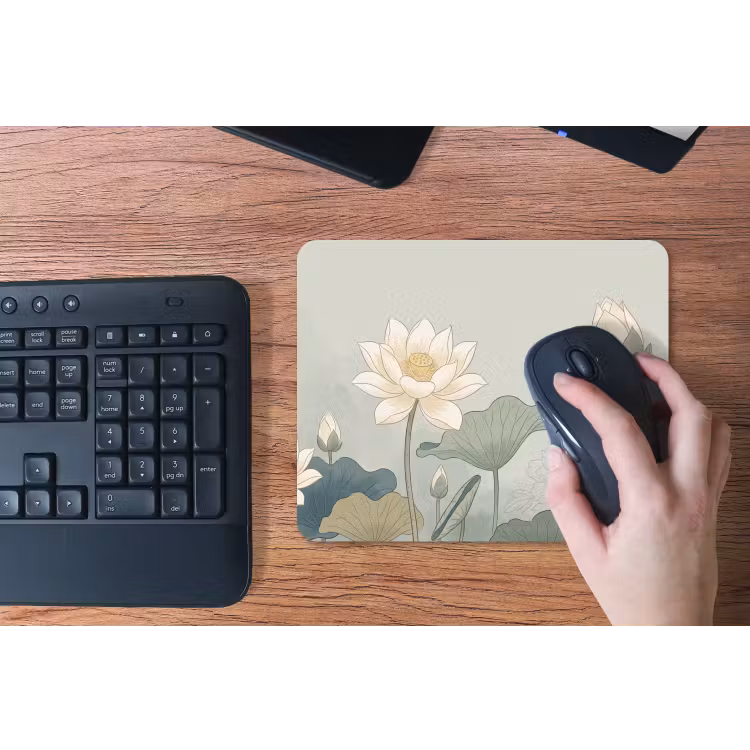 Lotus - Bloemen - Groen muismat rubber klein -toetsenbord