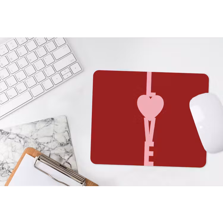 Love - Hart - Rood muismat rubber klein -witbureau