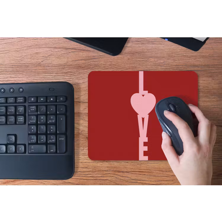 Love - Hart - Rood muismat rubber klein -toetsenbord