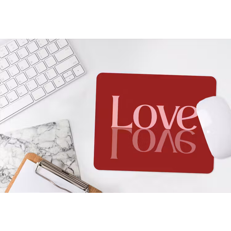 Love - Spiegeling - Rood muismat rubber klein -witbureau