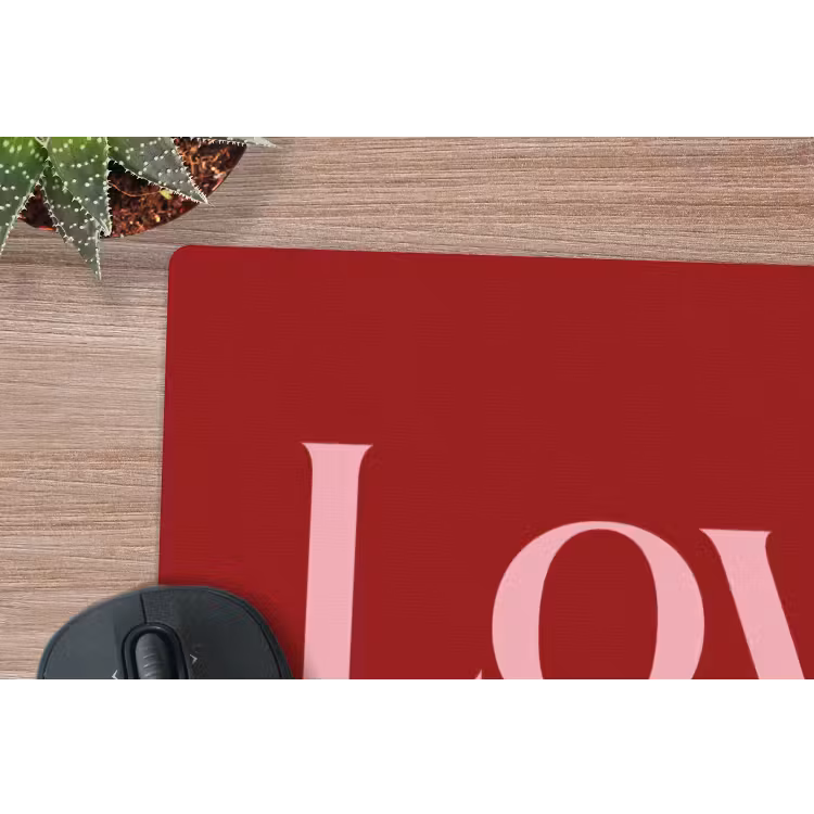 Love - Spiegeling - Rood muismat rubber klein -closeup