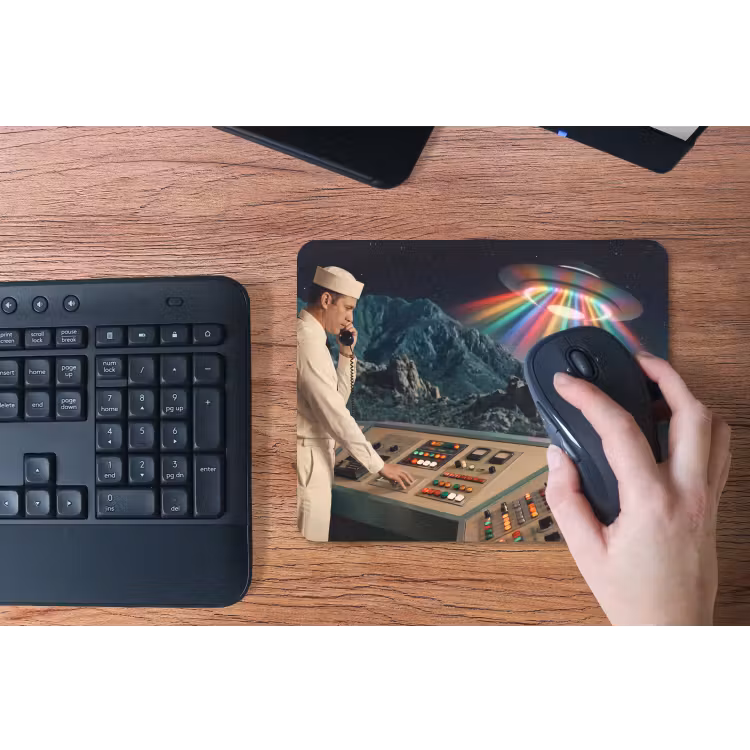 Mouse Pad - Man - Control Room - Beach - Man - Controlekamer - Strand muismat rubber klein