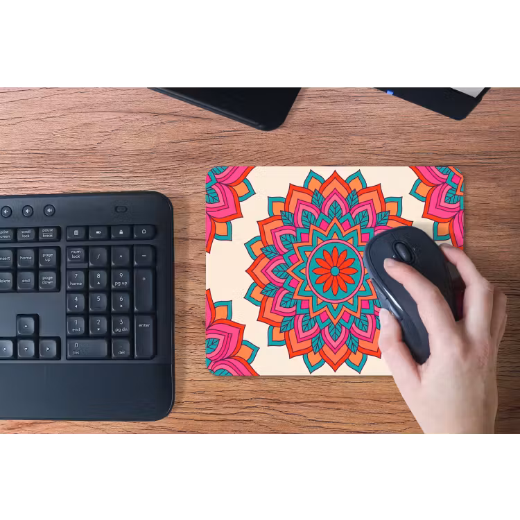 Mandala - Patroon - Abstract - Kleurrijk - Modern muismat rubber klein -toetsenbord