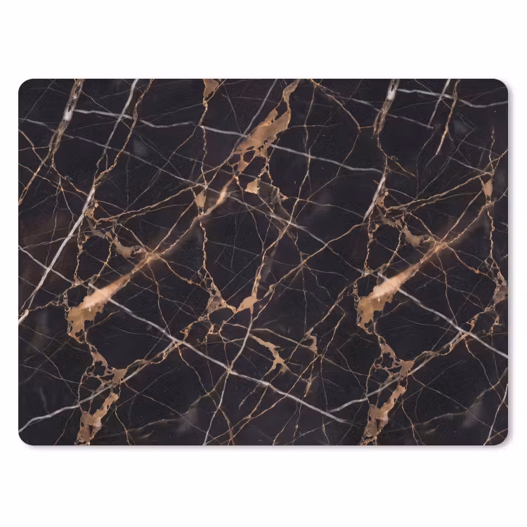 Marmer - Goud - Abstract - Zwart muismat rubber klein -3d