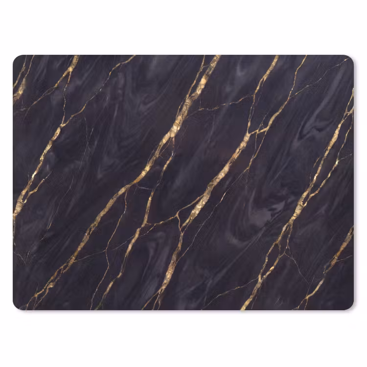 Marmer - Gouden aders - Abstract - Zwart muismat rubber klein -3d