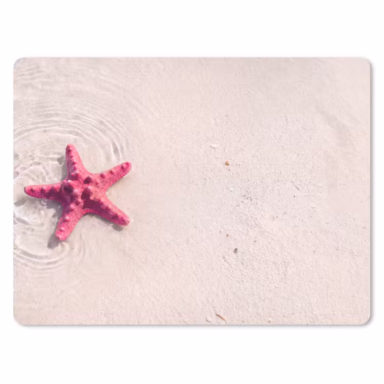 Zeeleven - Zeester - Strand - Roze - Water muismat rubber klein -3d