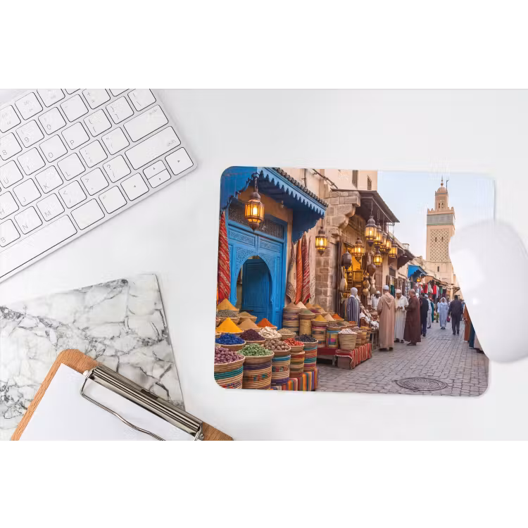 Mouse Pad - Market - Oriental - Colorful - Markt - Oosters - Kleurrijk muismat rubber klein