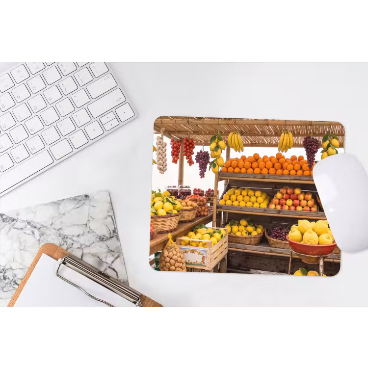Mouse Pad - Market Stall - Fruit - Fresh - Marktkraam - Fruit - Vers muismat rubber klein