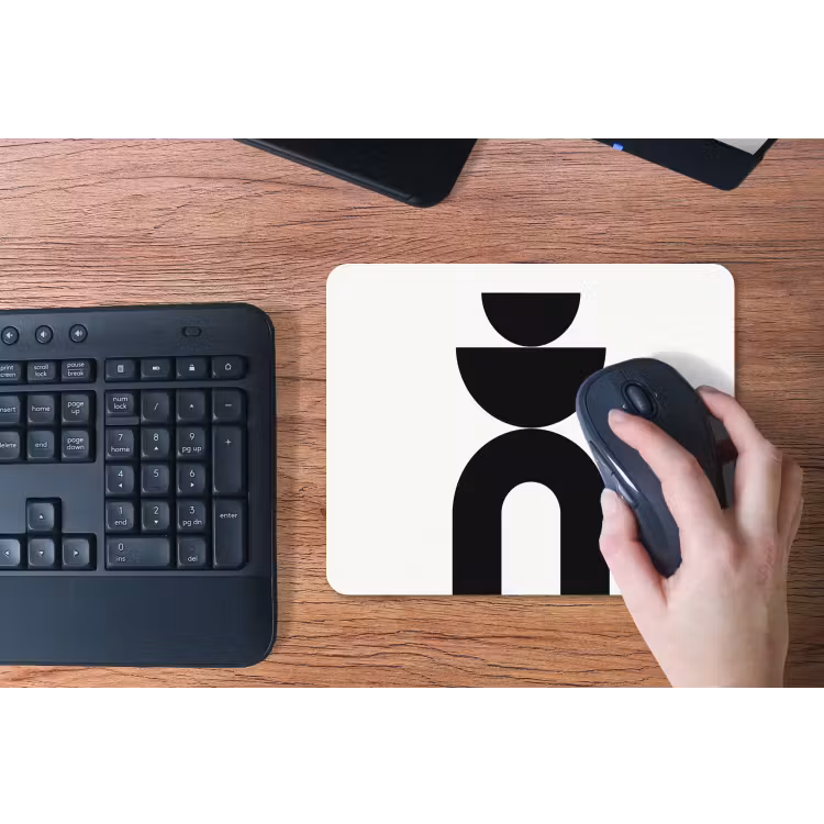 Mouse Pad - Minimalist - Art - White - Minimalistisch - Kunst - Wit muismat rubber klein