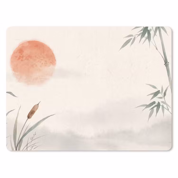 Minimalistisch - Bamboe - Groen muismat rubber klein -3d