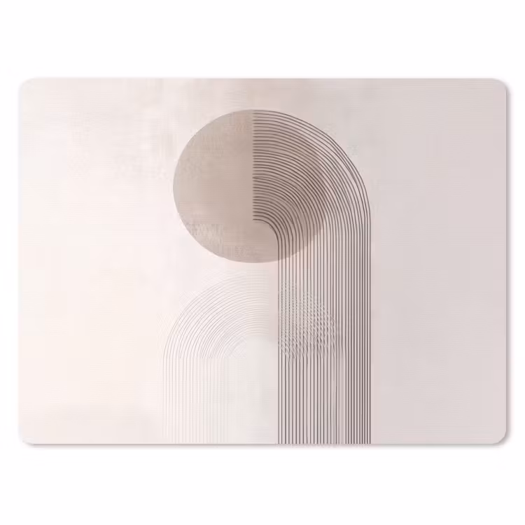 Minimalistisch - Cirkel - Lichtgrijs muismat rubber klein -3d
