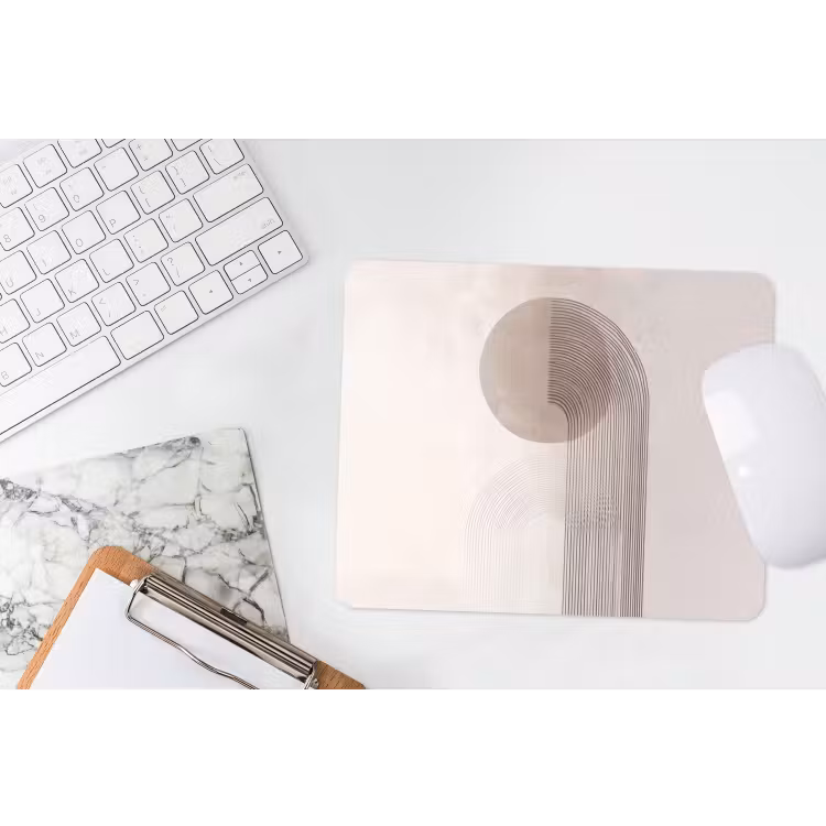 Minimalistisch - Cirkel - Lichtgrijs muismat rubber klein -witbureau