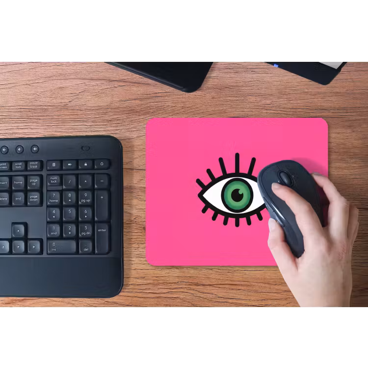 Minimalistisch - Oog - Roze muismat rubber klein -toetsenbord