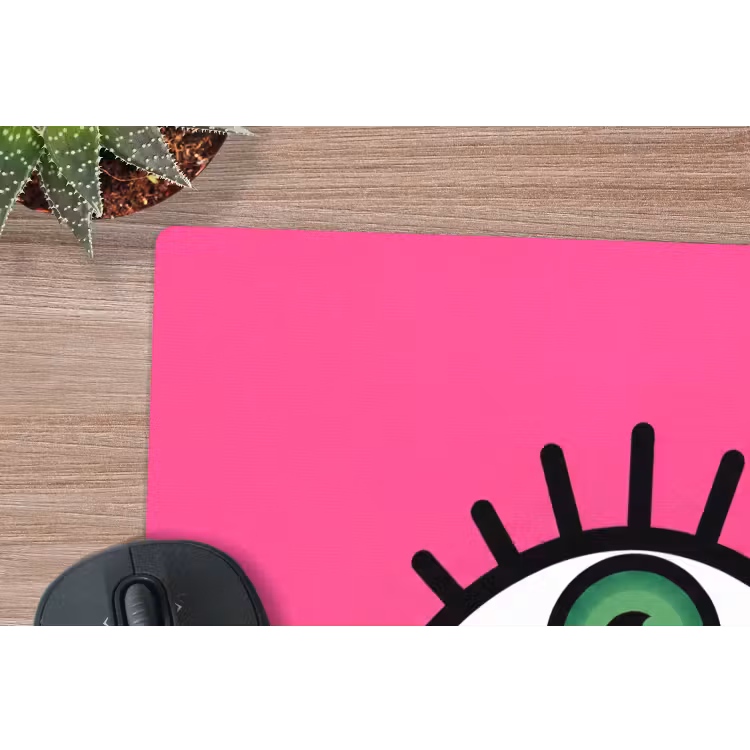 Minimalistisch - Oog - Roze muismat rubber klein -closeup