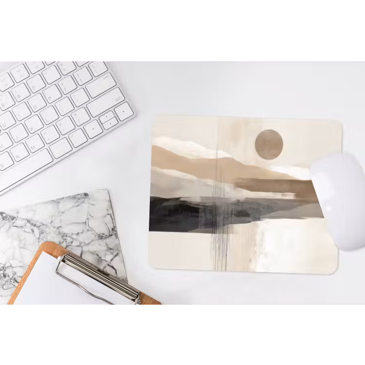 Minimalistisch - Landschap - Dimensie muismat rubber klein -witbureau