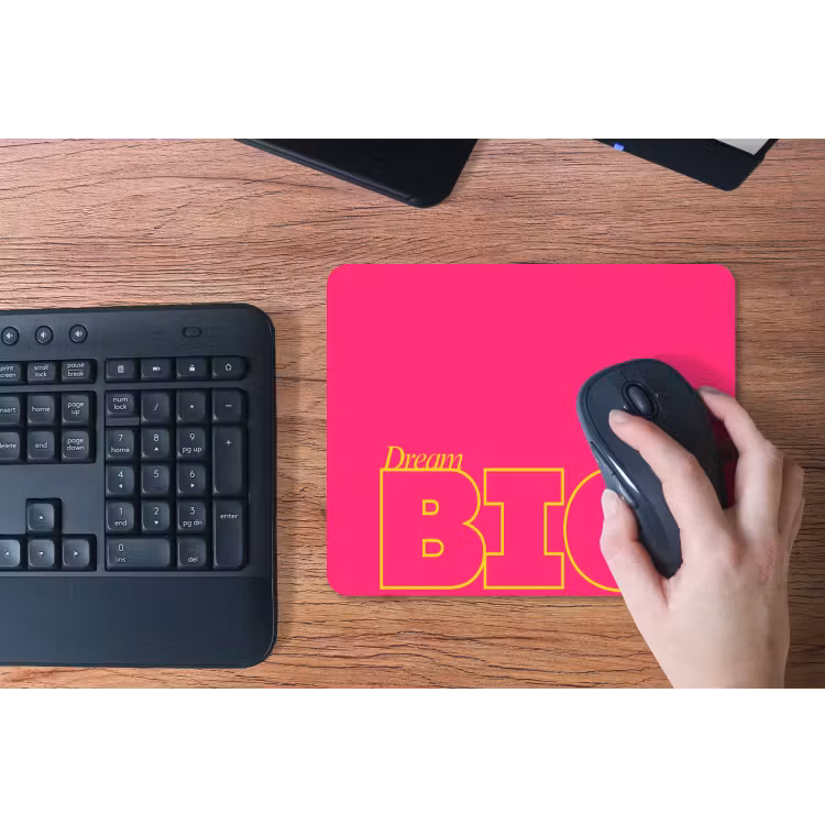 Minimalistisch - Roze - Dream big - Grafisch muismat rubber klein -toetsenbord