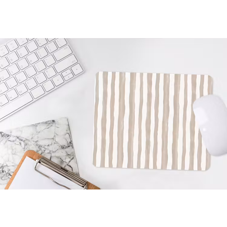 Minimalistisch - Strepen - Beige muismat rubber klein 262 -witbureau