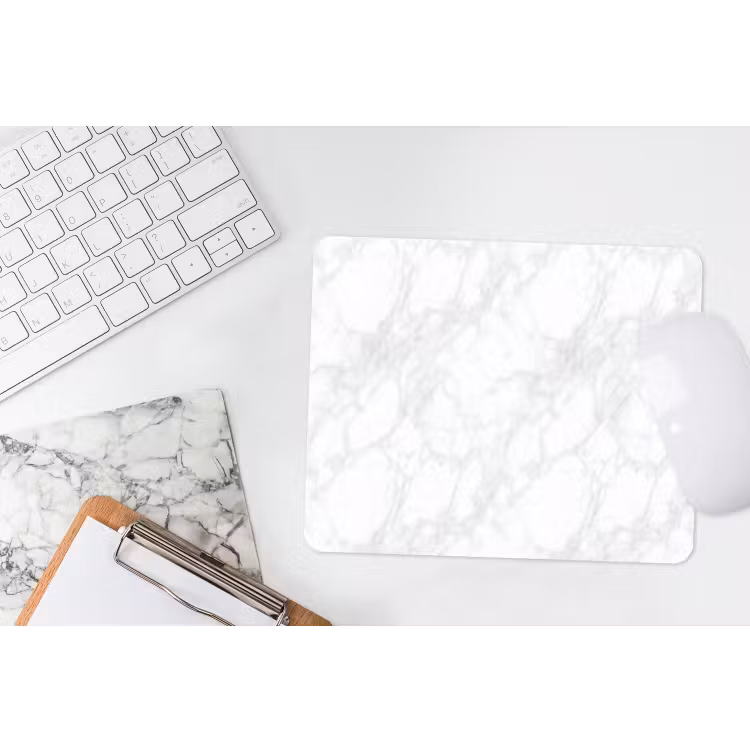 Minimalistisch - Wit - Grijze aders muismat rubber klein 262 -witbureau