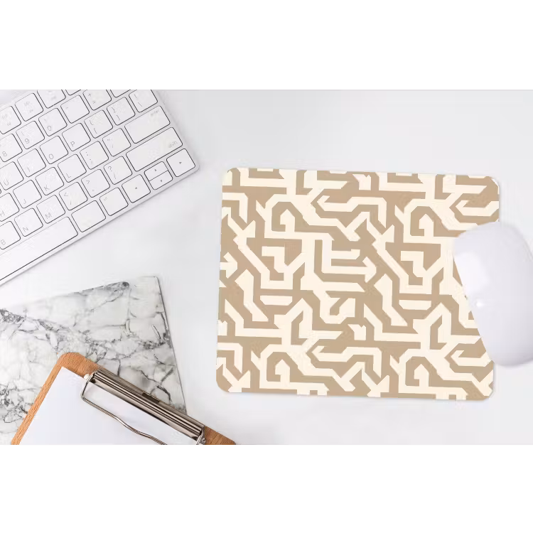 Modern - Abstract - Beige muismat rubber klein 262 -witbureau