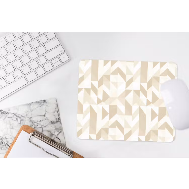 Modern - Abstract - Beige muismat rubber klein 262 -witbureau
