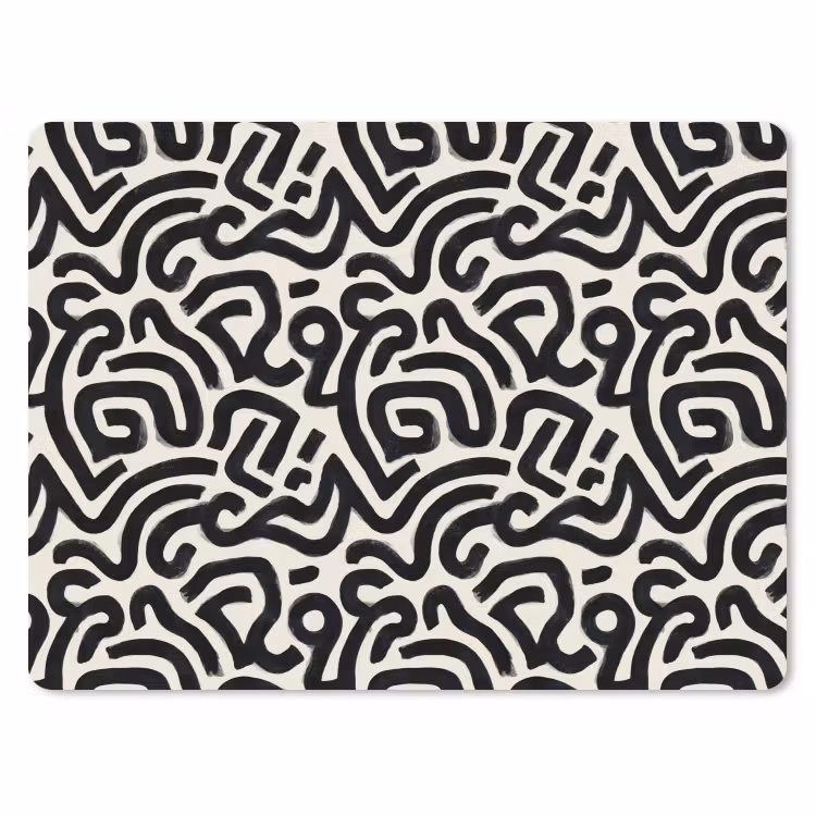 Modern - Abstract - Zwart muismat rubber klein 262 -3d