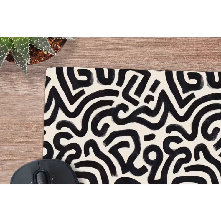 Modern - Abstract - Zwart muismat rubber klein 262 -closeup