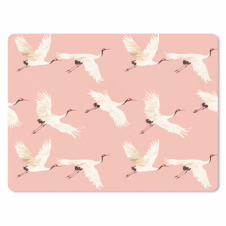 Modern - Kraanvogels - Roze muismat rubber klein 262 -3d