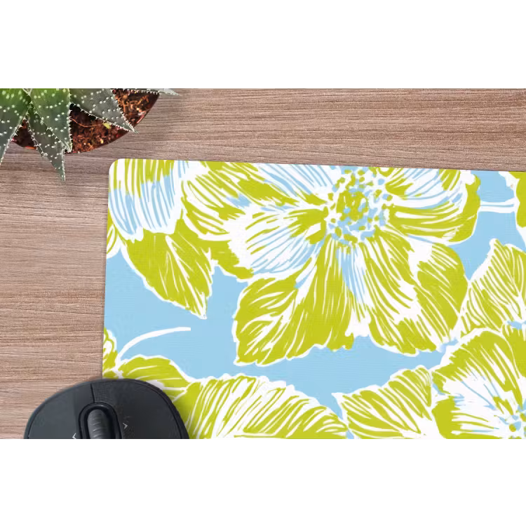Modern - Bloemen - Groen muismat rubber klein 262 -closeup