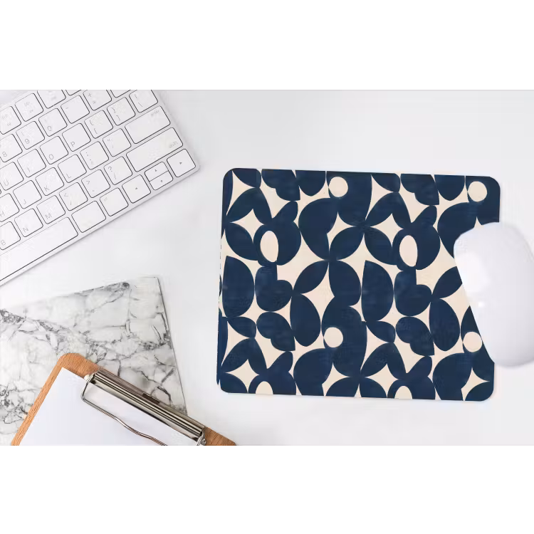 Modern - Geometrisch - Blauw muismat rubber klein 262 -witbureau
