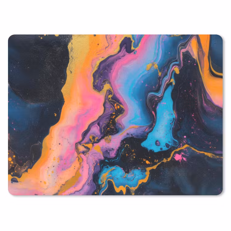 Modern - Marmer - Oranje muismat rubber klein -3d