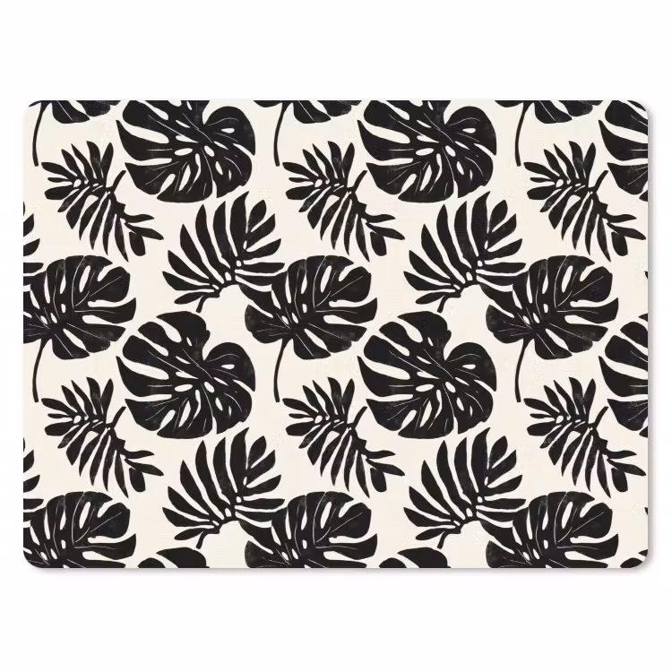 Modern - Monstera - Zwart muismat rubber klein 262 -3d
