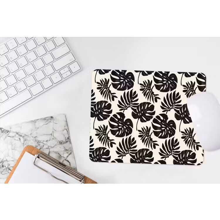 Modern - Monstera - Zwart muismat rubber klein 262 -witbureau