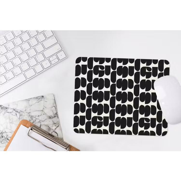 Modern - Patroon - Zwart muismat rubber klein 262 -witbureau