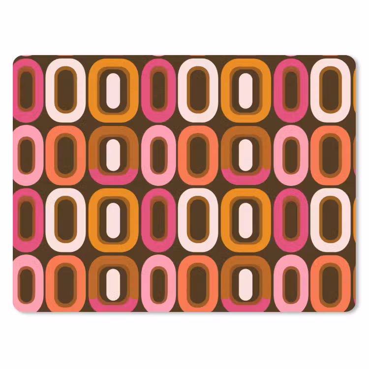 Modern - Retro - Kleurrijk muismat rubber klein 262 -3d